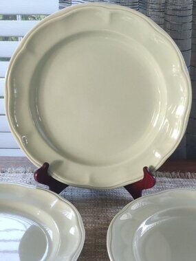 Set o f 3 VTG Studio Nova Reflections Dinner Charger Plate Avocado 11.75"